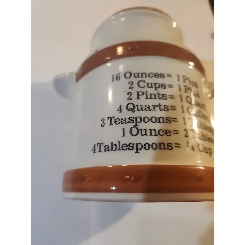FTD Ceramic Milk Cream Can Shaped Ceramic Utensil Holder with Measurement Info